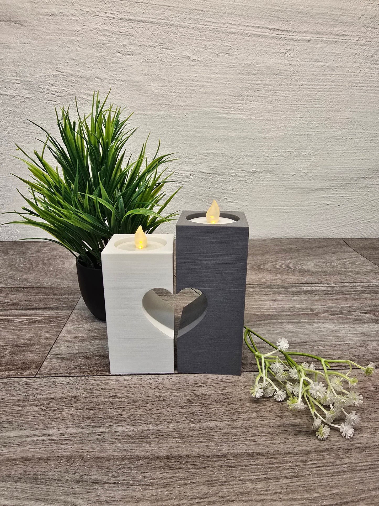 Teelicht Duo mit Herz