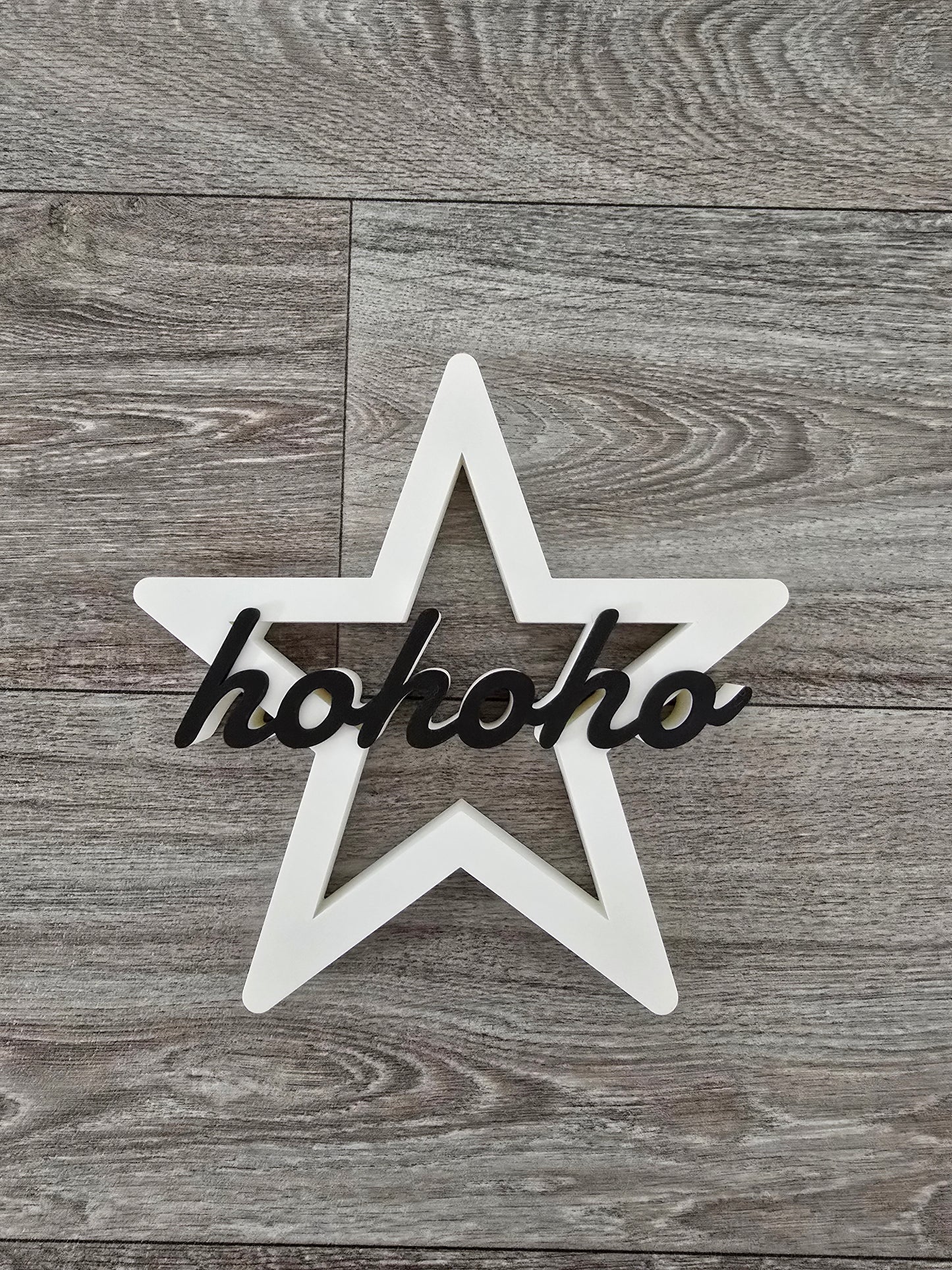 Stern mit ho ho ho Schriftzug