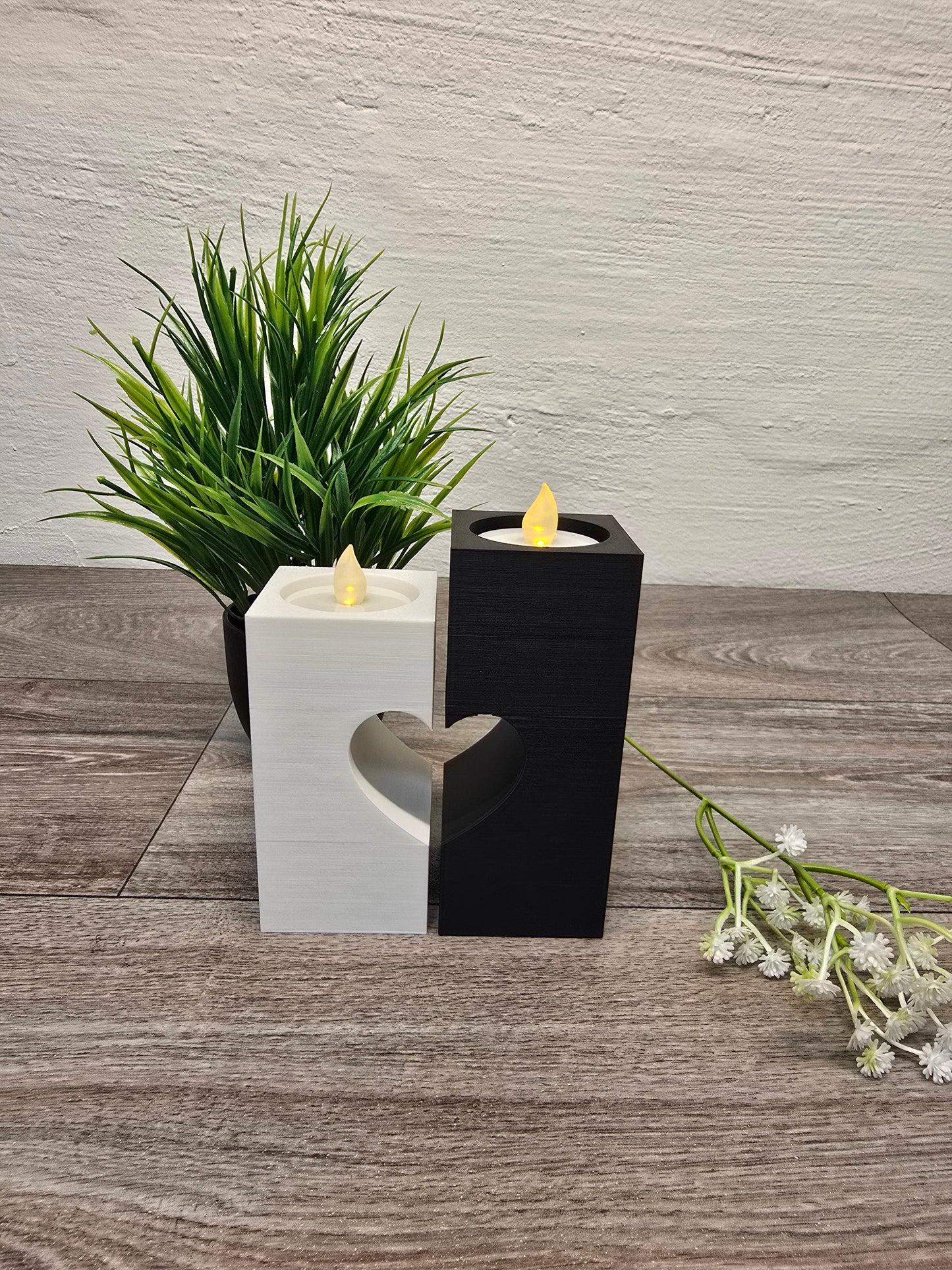 Teelicht Duo mit Herz