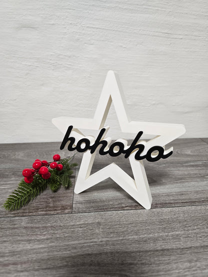 Stern mit ho ho ho Schriftzug