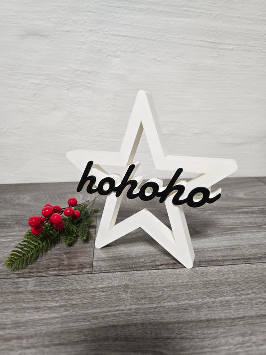 Stern mit ho ho ho Schriftzug